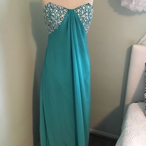 Teal prom dress